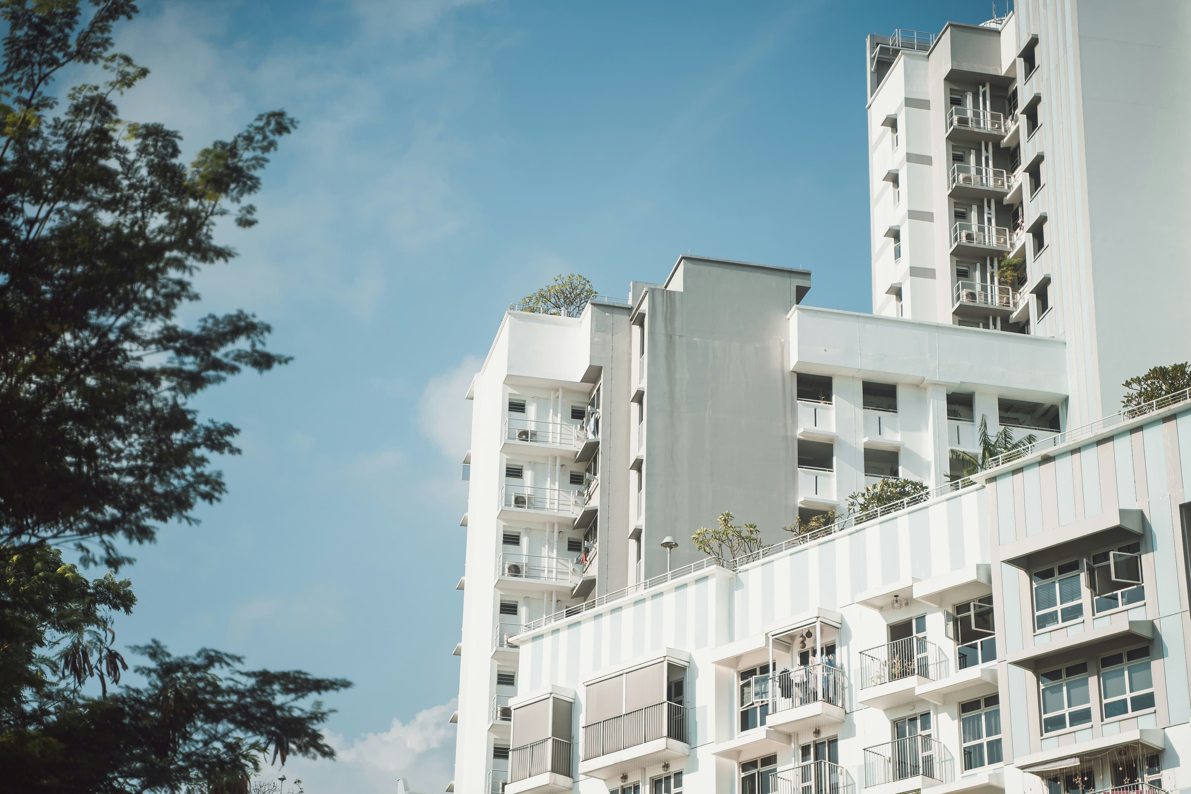 Singapore residential buildings in warm daylight